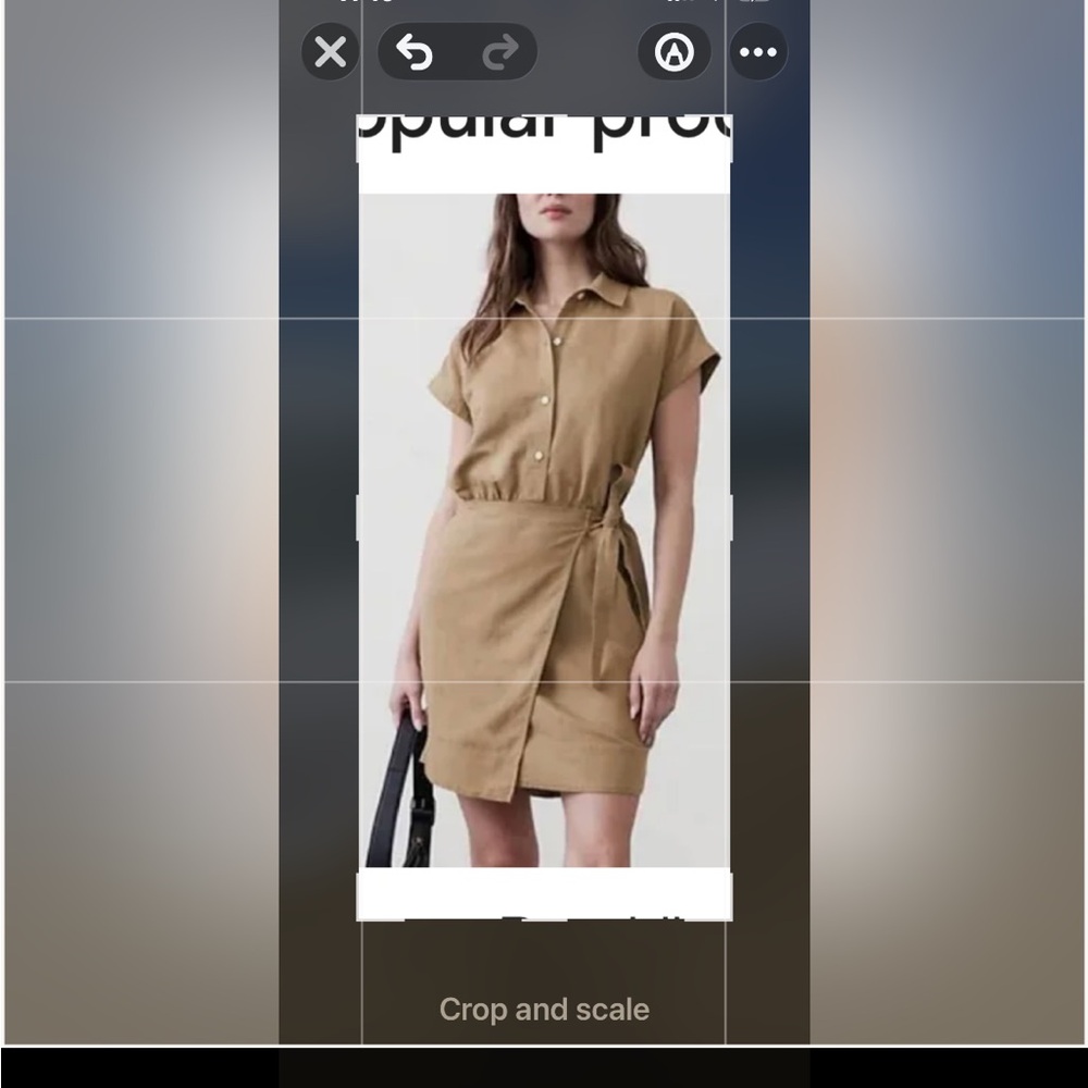 Banana Republic Olive Linen Button-Front Dress